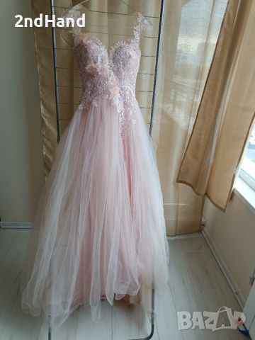 Нежна розова бална рокля ХС/С, снимка 12 - Рокли - 45680637