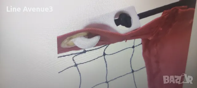  Мрежа за тенис, черно-червена, 500x100x87 см, полиестер, снимка 5 - Тенис - 50207718