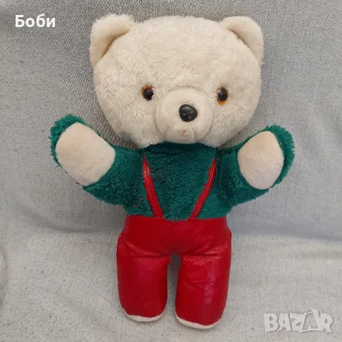 Стара Българска Рядка Соц Голяма Играчка Плюшено Мече 40см