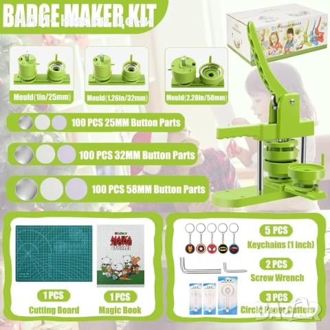 Комплект преси за пикселни значки, 100 елемента, зелени, 24x37x8 см, снимка 4 - Инструменти за гравиране - 53893145