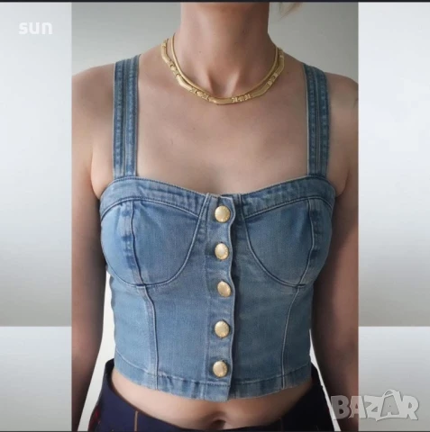 Дънков топ Top Shop, снимка 1