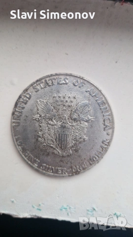 USA. ЕДНА УНЦИЯ от 1990 год, снимка 2 - Нумизматика и бонистика - 53246548