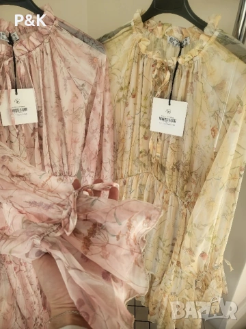 Шифонена рокля с флорални мотиви, снимка 3 - Рокли - 53935308