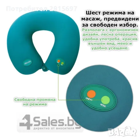 Електрическа масажна възглавничка за път, снимка 5 - Аксесоари и консумативи - 49237971