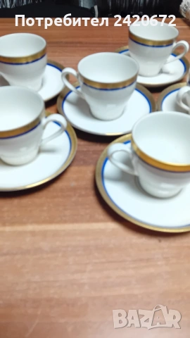 японски порцелан -чинии.Сервиз кобалт със злато Scherzer, снимка 10 - Антикварни и старинни предмети - 54076000