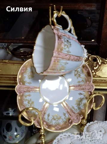 *Aynsley* Антикварен сет 🌿Чаша с чинийка , снимка 11 - Антикварни и старинни предмети - 53288361