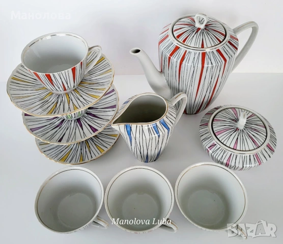Сервиз за чай или дълго кафе Китка Нови Пазар., снимка 10 - Антикварни и старинни предмети - 53449358