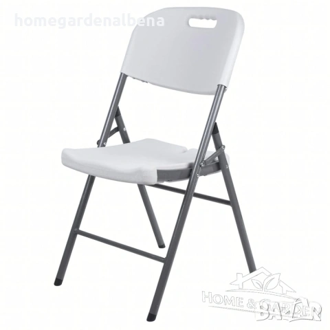 4 бр. Сгъваеми Кетъринг Столове HDPE – Бели, За Градина и Събития, снимка 7 - Столове - 54216578