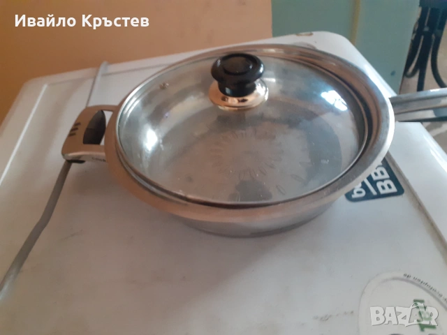 Продавам неръждаем тиган с тройно дъно , снимка 5 - Съдове за готвене - 53641715