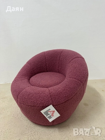 Детско кресло, Homcom, плюш, 60x56x48см, Розово, снимка 5 - Мебели за детската стая - 52753185