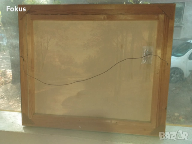 Стара красива картина с хубава рамка мало платно подпис, снимка 6 - Антикварни и старинни предмети - 53363540