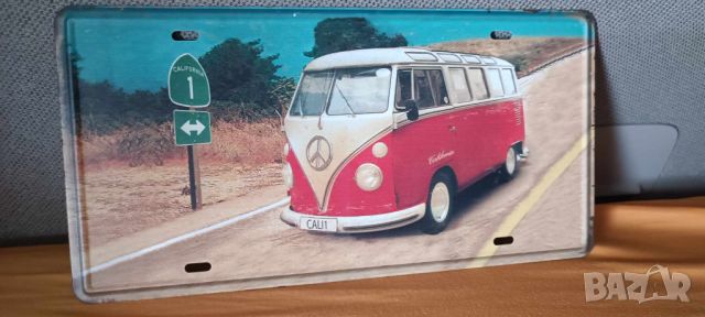 Метална табела, тип регистрационен номер Volkswagen 1967 California 1 Microbus, снимка 2 - Аксесоари и консумативи - 45794774