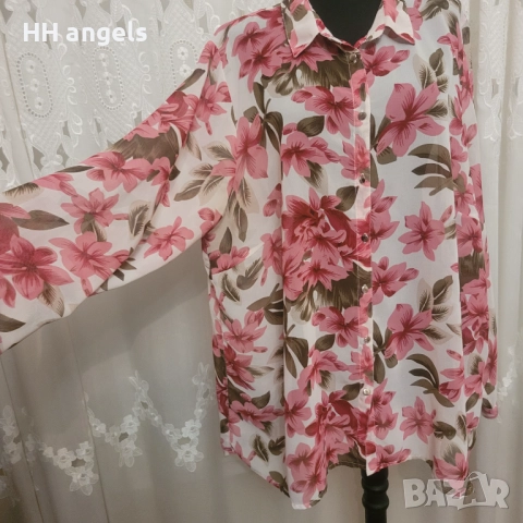 флорална риза за сочна мацка, снимка 2 - Ризи - 51556264