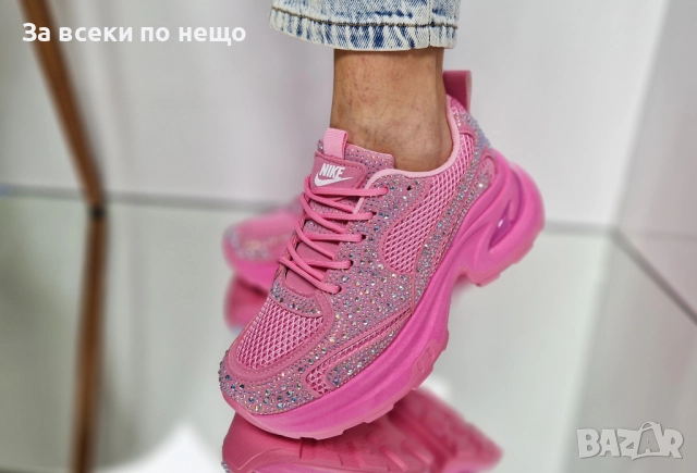 Nike Дамски Розови Маратонки С Кристали 👟Дамски Спортни Обувки Розов Цвят С Камъни Найк Код P1331, снимка 3 - Маратонки - 51952160