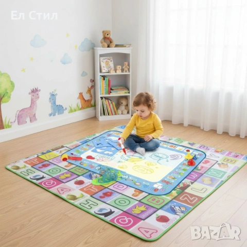 Комплект „Играй и Твори“ – Двулицево топлоизолиращо детско килимче + магическа водна подложка Aqua, снимка 3 - Образователни игри - 53585391