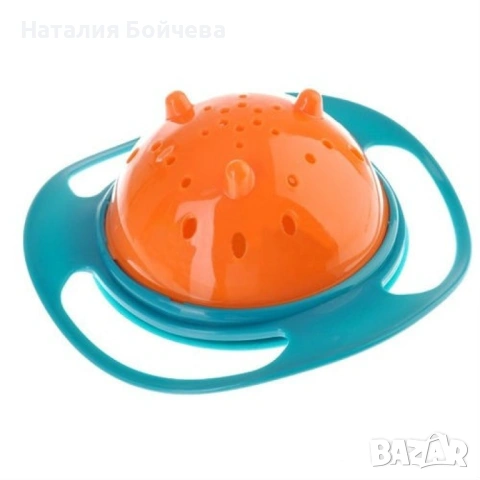 Детска купа за хранене въртяща се на 360 градуса, снимка 7 - Прибори, съдове, шишета и биберони - 53385887