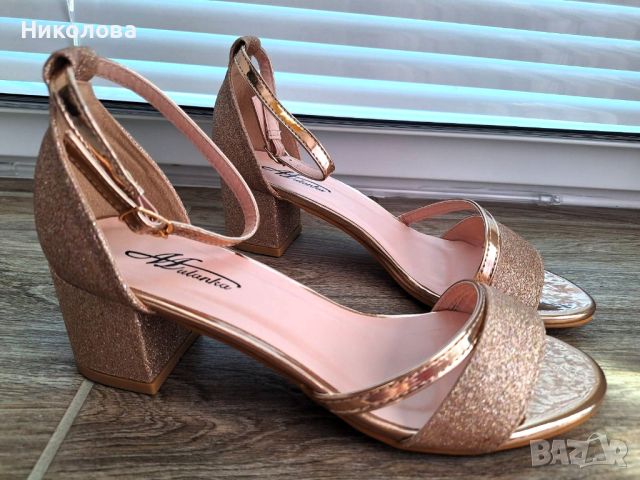 Дамски сандали цвят златни Mulanka, снимка 2 - Дамски елегантни обувки - 46371557