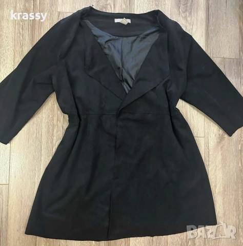 Голямо велурено дамско сако H&M с къс ръкав (размер 2ХЛ)