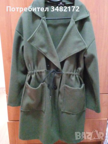 Тъмно зелено палто,ново,универсален размер,става за М,Л,ХЛ, снимка 1 - Палта, манта - 45112433