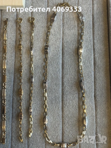 Златни гривни 14карата и ланец , снимка 2 - Гривни - 53666346