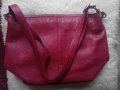 Червена италианска чанта естествена кожа , снимка 2