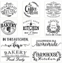 Шаблони стенсили Farmhouse стил различни видове Kitchen Bakery Coffee скрапбук декупаж декор торта, снимка 1