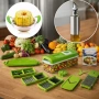 Кухненско Ренде за зеле, моркови с контейнер - Nicer Dicer Plus от 13 части + Подарък Бутилка за зех, снимка 1