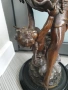 47см-4кг Moreau ЦАМ статуетка/стара френска скулптура/фигура на жена с ангел-херувим, снимка 6