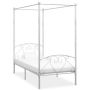 vidaXL Рамка за легло с балдахин, бяла, метал, 120x200 см（SKU:284470, снимка 1 - Спални и легла - 45767231