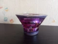 Комплект ръчно рисувани чаши за вино 2 бр.+ свещник, снимка 3