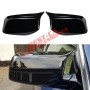 Капаци за огледала със щипки черен пиано лак Batman Style подходящи за BMW E60 E61 pre-facelift, снимка 1