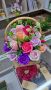 Букет от декоративни сапунени розив кошница, снимка 2