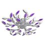 Полилей с лилави листа от акрилен кристал, с 5 х Е14 ел. крушки（SKU:241477, снимка 1 - Други - 45978528