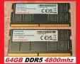 64GB DDR5 KIT A-DATA 2 x 32GB КИТ 4800MHz PC5 SODIMM Ram рам памет за лаптоп, снимка 1