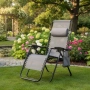 Сгъваем градински шезлонг със стойка, джоб и възглавница - мобилна зона за комфорт, снимка 2