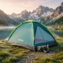 Двуместна лека къмпинг палатка с комарник и чанта за пренасяне, 205x145x100см, снимка 2