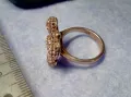 КРАСИВ ПОЗЛАТЕН СРЕБЪРЕН ПРЪСТЕН ПЕПЕРУДА СРЕБРО 925 с ДЕБЕЛА ЖЪЛТА ПОЗЛАТА и ИСКРЯЩИ ЦИРКОНИ 48355, снимка 3