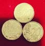 Три броя монети от 20Евро цента Германия 2002г.От три различни монетни двора. , снимка 2