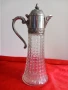 Стара Кристална Кана ,Гарафа , Посребрена, снимка 1