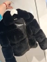 Черно луксозно пухено яке, снимка 2