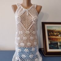 Плажна рокля, изцяло изплетена на една кука, размер S/M, снимка 2 - Рокли - 45419009