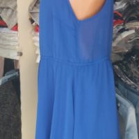 Свежа рокля в кралскосин цвят от шифон с подплата, снимка 2 - Рокли - 45275758