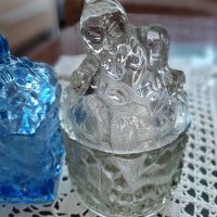  Джудже -стъклена   ретро захарница,бомбониера, снимка 3 - Декорация за дома - 40096028