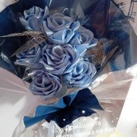 Букет от сатенени рози , снимка 2 - Подаръци за жени - 45175216
