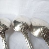 Комплект посребрени лъжици - Christofle Chrysantheme, снимка 5 - Антикварни и старинни предмети - 45675683