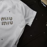 Памучни дамски тениски Miu Miu - два цвята - 25 лв., снимка 4 - Тениски - 45826630