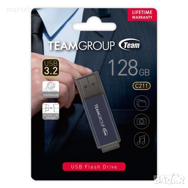 *ПРОМО* USB памет Team Group 128GB USB 3.2 Blue, снимка 1