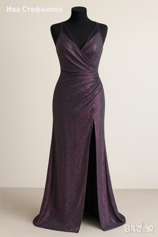 Нова дълга бална за бал абитуриентска рокля парти коктейлна официална хамелион рокля, снимка 1