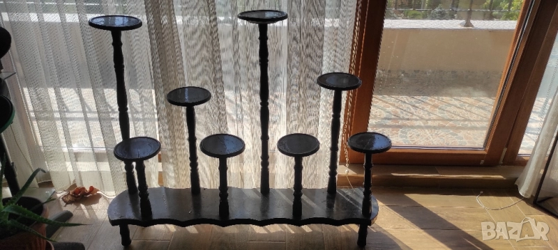 Голям дървен цветарник , снимка 1