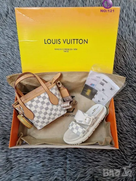 дамски чехли и чанта louis vuitton , снимка 1